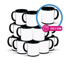 Taza negra en ceramica sublimable con ventana blanca 11Oz unidad