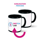 Taza negra en ceramica sublimable con ventana blanca 11Oz unidad