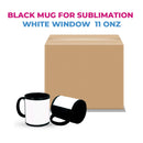 Taza negra en ceramica sublimable con ventana blanca 11Oz unidad