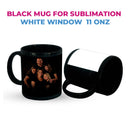 Taza negra en ceramica sublimable con ventana blanca 11Oz unidad