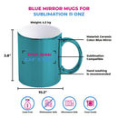 Blue mirror ceramic mug 11oz