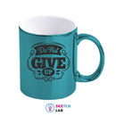 Blue mirror ceramic mug 11oz