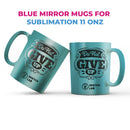Blue mirror ceramic mug 11oz