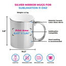 Silver mirror ceramic mug 11 oz