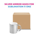Silver mirror ceramic mug 11 oz