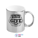 Silver mirror ceramic mug 11 oz