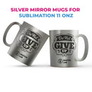 Silver mirror ceramic mug 11 oz