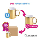 Gold mirror ceramic mug 11 oz