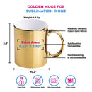 Gold mirror ceramic mug 11 oz
