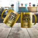 Gold mirror ceramic mug 11 oz